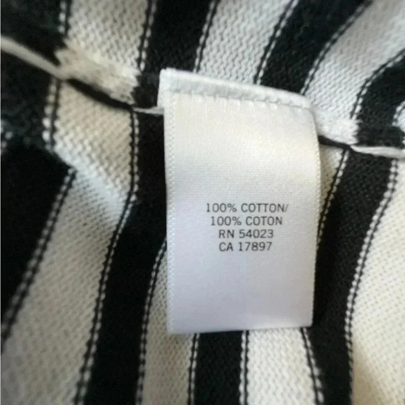 BANANA REPUBLIC FACTORY NWOT BLACK & WHITE STRIPED COTTON KNIT DRESS | MEDIUM - Picture 8 of 9